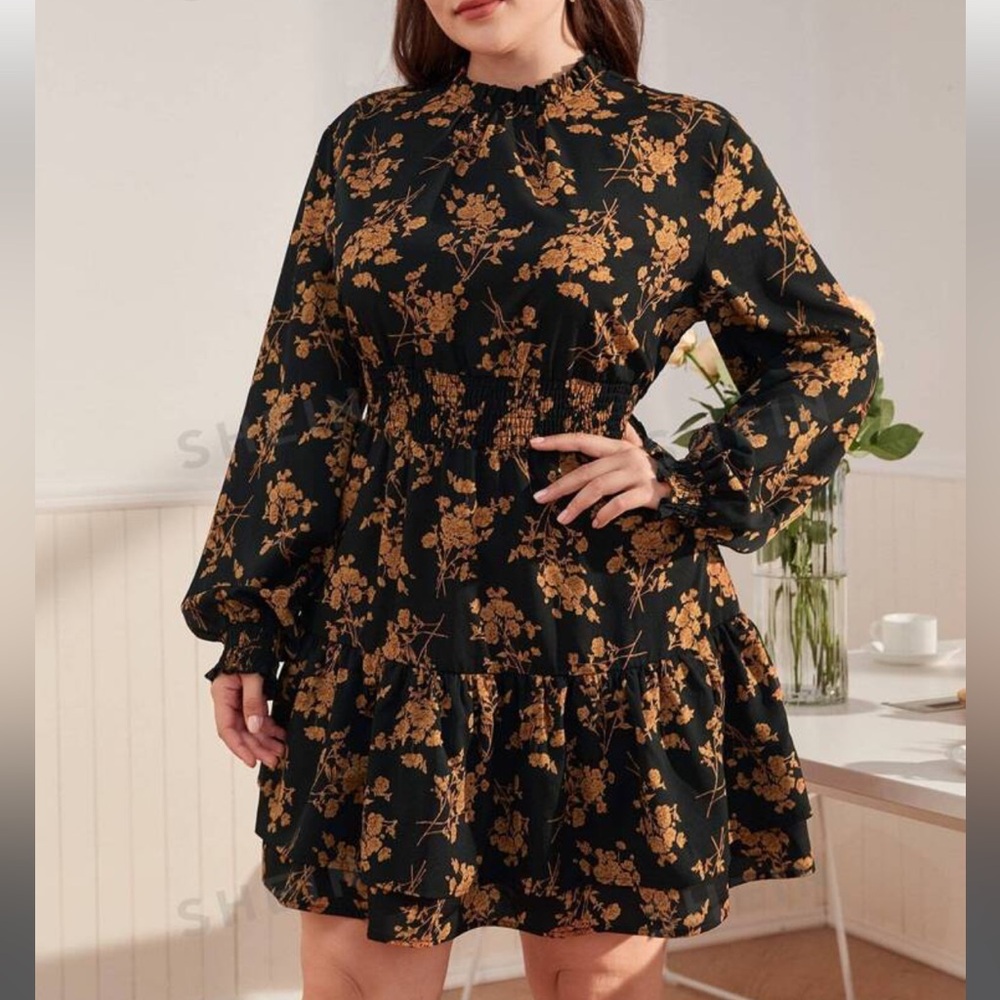 SHEIN Floral Fall Dress 🍂🤎 - Picture 4 of 12